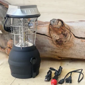 Solar Rechargeable LED Lantern Camping Power Bank Emergency Phone USB Charger