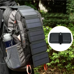 Mobile Phone Charger Power Bank Portable Solar Panel Waterproof Outdoor Camping